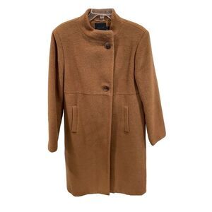 Bern and Mort Women's Brown Alpaca‎ Wool Long Overcoat Size 10